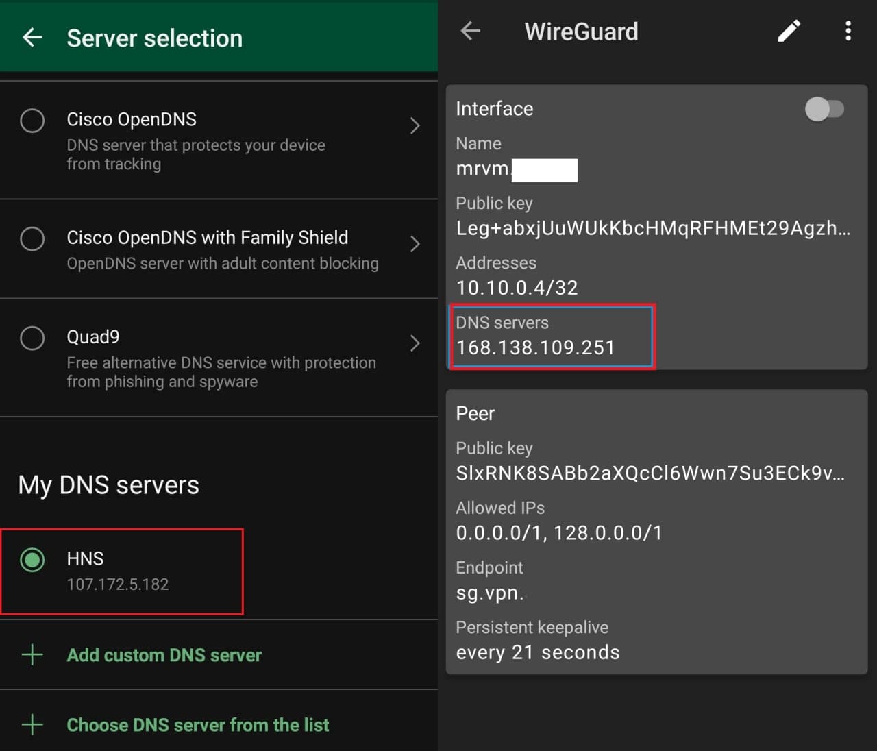 Chỉnh DNS trong Adguard và Wireguard