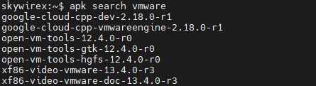 Tìm kiếm các gói hỗ trợ của vmware