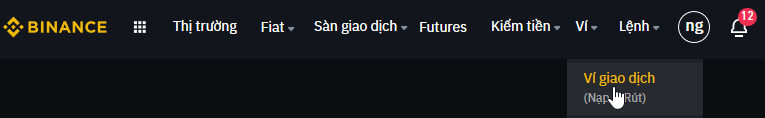Nạp tiền vào sàn Binance