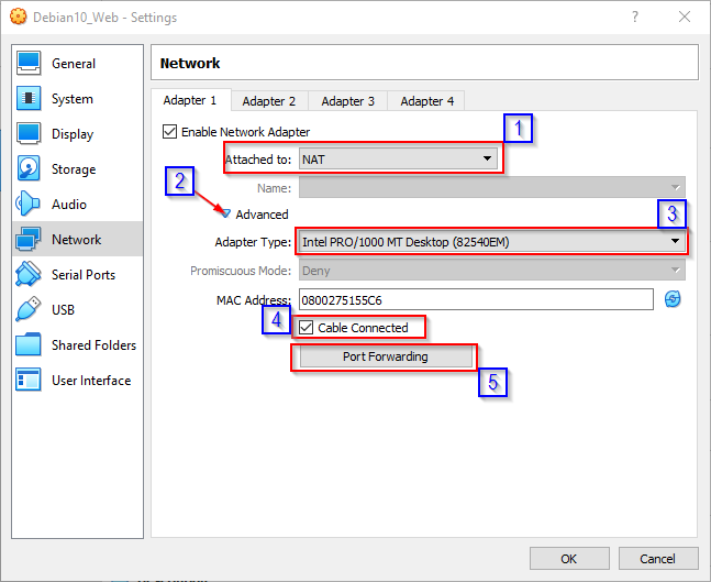 Thiết lập trong Network`